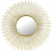 Round Spike Gold Metal Mirror 